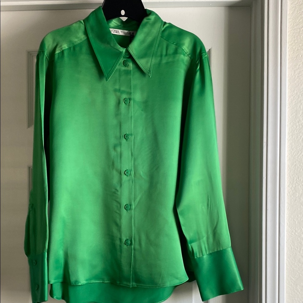 Zara Green Button Down Shirt